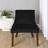 MIFXIN Velvet Wingback Chair Cover Slipcover Stretch Washable Sloping Armchair Dining Chair Protector Seat Cover for Dining Room Banquet Home Decor (4 Pack, Black) view 2