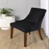 MIFXIN Velvet Wingback Chair Cover Slipcover Stretch Washable Sloping Armchair Dining Chair Protector Seat Cover for Dining Room Banquet Home Decor (4 Pack, Black) view 3