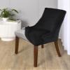 MIFXIN Velvet Wingback Chair Cover Slipcover Stretch Washable Sloping Armchair Dining Chair Protector Seat Cover for Dining Room Banquet Home Decor (4 Pack, Black) view 4