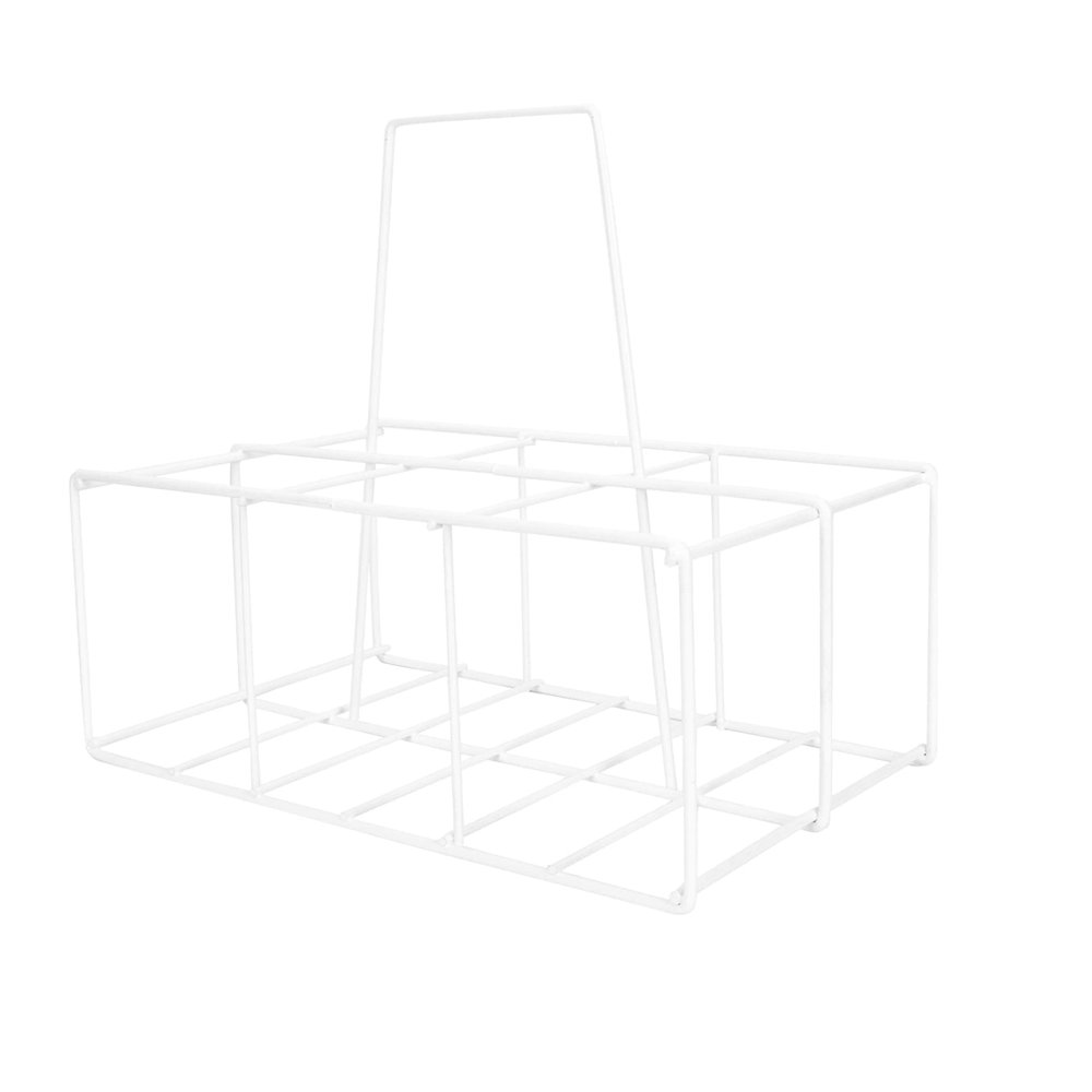 Cabilock Portable Iron Craft Beer Bottle Storage Rack Handheld Bottle Organizer for Kitchen and Sturdy Display Basket for Drinks
