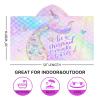 Bonsai Tree Mermaid Beach Towel, Mermaid Tail Towel for Girls with Hood, Kids Bath Hooded Poncho 30" x 50", Pink Scales Microfiber Absorbent Soft Bath Poncho Bathrobe for Swin Pool view 2