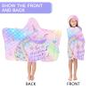 Bonsai Tree Mermaid Beach Towel, Mermaid Tail Towel for Girls with Hood, Kids Bath Hooded Poncho 30" x 50", Pink Scales Microfiber Absorbent Soft Bath Poncho Bathrobe for Swin Pool view 3