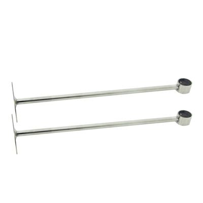 Ceiling-Mount Bracket, Wardrobe Pipe Bracket, 3.15" Dia, Shower Curtain Closet Wardrobe Rod Lever Support Holder Pipe Flange Socket 2pcs(13.78" Height), (Bettomshin)