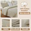 Brandream Beige Quilts Queen Size Cotton Vintage Farmhouse Damask Matelasse Coverlet Set 3-Piece view 4