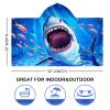 Bonsai Tree Shark Beach Towel, Shark Towel for Kids with Hood, Ocean Fishes Hooded Towel for Boys 30" x 50", Funny Sea Animals Microfiber Absorbent Soft Bath Towel Poncho Bathrobe for Swin Pool view 2