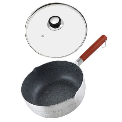 1 Set Snow Pan Milk Pan Noodle Pot Yukihira Sauce Small Soup Pot Wax Melting with Lid Sauce Oil Mini Cooker Kitchen Cooking With Cover Wood Baby Small White