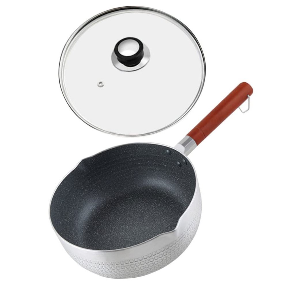 1 Set Snow Pan Milk Pan Noodle Pot Yukihira Sauce Small Soup Pot Wax Melting with Lid Sauce Oil Mini Cooker Kitchen Cooking With Cover Wood Baby Small White