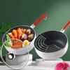 1 Set Snow Pan Milk Pan Noodle Pot Yukihira Sauce Small Soup Pot Wax Melting with Lid Sauce Oil Mini Cooker Kitchen Cooking With Cover Wood Baby Small White view 3