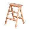 Folding Ladder Stools Wood 3 Step Chairs,Multi- Functional Convertible Folding Library Ladder Chair Home Decorative Shelf Counter Chair Small Foot Stools view 1