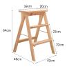 Folding Ladder Stools Wood 3 Step Chairs,Multi- Functional Convertible Folding Library Ladder Chair Home Decorative Shelf Counter Chair Small Foot Stools view 2