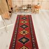 Custom Size Southwestern Design Burnt Orange Color Rubber Backed Non-Slip Hallway Stair Runner Rug Carpet 26 Inch Wide by Your Length 26in x 18ft view 1