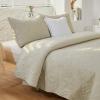 Brandream King Size Quilt Set Cotton Beige Quilts Farmhouse Damask Matelasse Coverlet Set Quilted Comforter Set 3-Piece view 3