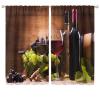 A1IR9LOOTC104X Wine Kitchen Curtains 2 Panels,Glasses of Red and White Wine Served with Grapes on A Wooden Background Living Room Bedroom Window Drapes Decor Curtain Hanging Vertically 72x63in view 1