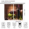 A1IR9LOOTC104X Wine Kitchen Curtains 2 Panels,Glasses of Red and White Wine Served with Grapes on A Wooden Background Living Room Bedroom Window Drapes Decor Curtain Hanging Vertically 72x63in view 2