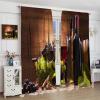 A1IR9LOOTC104X Wine Kitchen Curtains 2 Panels,Glasses of Red and White Wine Served with Grapes on A Wooden Background Living Room Bedroom Window Drapes Decor Curtain Hanging Vertically 72x63in view 4