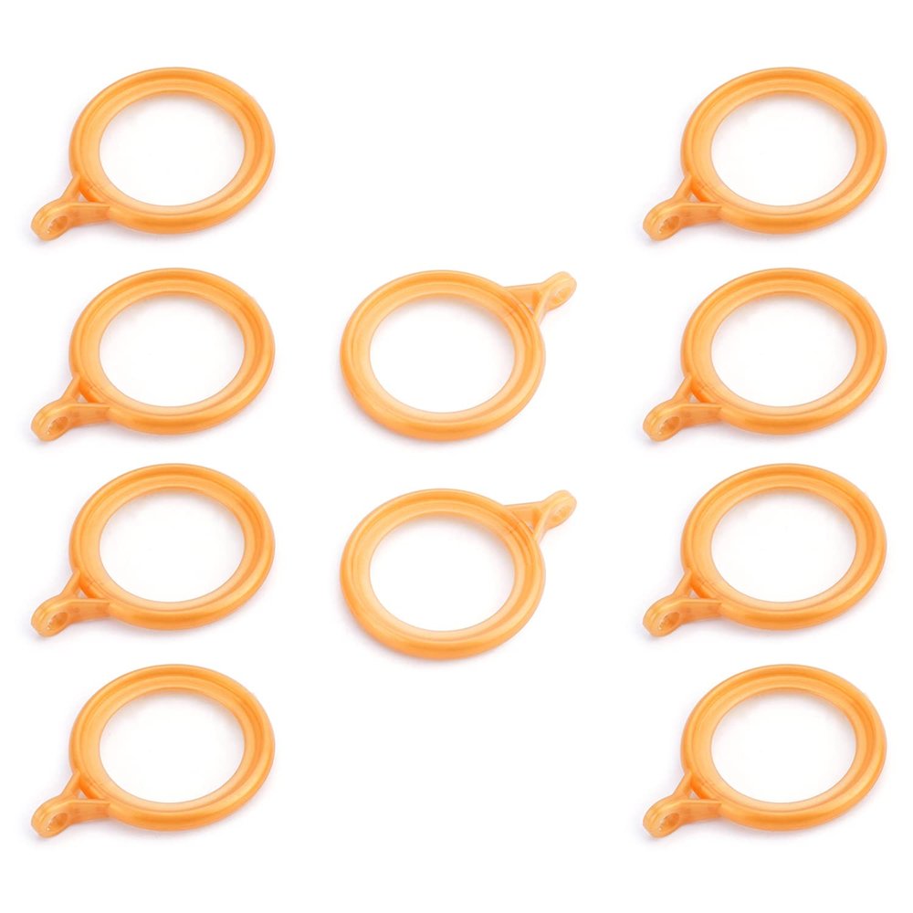 Curtain Rings, 10PCS Curtain Rings Plastic 36mm/1.42" Inner D, Drapery Ring for Curtain Rods Titanium Tone,Aicosineg