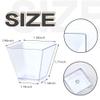 Oomcu 100 Pack 2oz Small Square Clear Plastic Dessert Cups Mini Disposable Tumbler Cups for Ice Cream,Yogurt, Pudding, Chocolate, Mousse, Candies, Appetizers,Snack, Parfait, Charcuterie, Party view 2