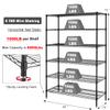 Dlewmsyic 6-Tier Heavy Duty Wire Shelving Unit - 6000lb Capacity, Adjustable NSF Metal Storage Rack with Wheels, 48" L18" W78" H for Garage, Pantry, Kitchen - Black view 2