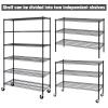 Dlewmsyic 6-Tier Heavy Duty Wire Shelving Unit - 6000lb Capacity, Adjustable NSF Metal Storage Rack with Wheels, 48" L18" W78" H for Garage, Pantry, Kitchen - Black view 4
