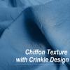 1 Piece Ombre Chiffon Sheer Window Scarf Valance Curtain 18ft for Living Room Bedroom Decor, 216 Inch Long Crinkle Soft Window Sheer Voile Valance for Holiday, Wedding Party Decor, Blue, 52"W view 2
