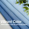 1 Piece Ombre Chiffon Sheer Window Scarf Valance Curtain 18ft for Living Room Bedroom Decor, 216 Inch Long Crinkle Soft Window Sheer Voile Valance for Holiday, Wedding Party Decor, Blue, 52"W view 3