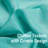 1 Piece Ombre Chiffon Sheer Window Scarf Valance Curtain 18ft for Living Room Bedroom Decor, 216 Inch Long Crinkle Soft Window Semi Sheer Voile Valance for Holiday, Wedding Party Decor, Teal, 52"W view 2