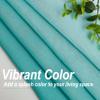 1 Piece Ombre Chiffon Sheer Window Scarf Valance Curtain 18ft for Living Room Bedroom Decor, 216 Inch Long Crinkle Soft Window Semi Sheer Voile Valance for Holiday, Wedding Party Decor, Teal, 52"W view 3