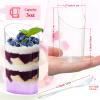 100 Pack Mini Dessert Cups with Spoons Small Plastic 3 oz Slanted Round Shooter Disposable Clear Plastic Parfait Appetizer Cup for Tasting Sample Appetizers view 3