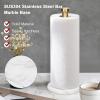NearMoon Standing Paper Towel Holder, Kitchen Paper Towel Tissue Holder- for Bathroom Kitchen Countertop, Standard or Jumbo-Sized Roll Paper (with Marble Base, Brushed Gold) view 4