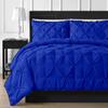 100% Cotton 600 Thread Count 3 Piece Pinch Pleated Duvet Set, 1 Piece Pinch Pleated Duvet Cover With Zipper Closure & Corner Ties And 2 Pillow Cover (King/California King Size, Royal Blue) view 1