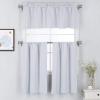 Bhoomi Collection Valance Curtain Solid, Rod Pocket for Windows, for Kitchen, Living Room, Bedroom, Bathroom, and Cafe (Royal Blue, 26 Inch Wide by 20 Inch Long- 1 Panel) view 3