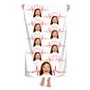 Artsadd Custom Photo Beach Towel Heartbeat Line Personalized Face Towels Bath Towels for Bathroom Swimming Outdoor Camping Sports Novelty Yoga Mat Oversized Big Blanket Gift for Boyfriend view 1