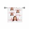 Artsadd Custom Photo Beach Towel Heartbeat Line Personalized Face Towels Bath Towels for Bathroom Swimming Outdoor Camping Sports Novelty Yoga Mat Oversized Big Blanket Gift for Boyfriend view 3