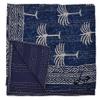 Handicrafts Plus Queen Size Kantha Quilt Cotton Handmade Gudari Bohemian Bedspread Blue Indian Ralli Hobo Blanket view 1