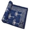 Handicrafts Plus Queen Size Kantha Quilt Cotton Handmade Gudari Bohemian Bedspread Blue Indian Ralli Hobo Blanket view 4