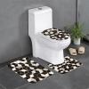 3 Piece Bath Mat Set Black and White Marble Pattern Bathroom Rug Non Slip Golden Lines Shower Rugs Extra Soft and Water Absorbent Luxurious Geometric Texture Floor Mats Toilet Contour Mat Lid Cover view 1
