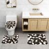 3 Piece Bath Mat Set Black and White Marble Pattern Bathroom Rug Non Slip Golden Lines Shower Rugs Extra Soft and Water Absorbent Luxurious Geometric Texture Floor Mats Toilet Contour Mat Lid Cover view 2