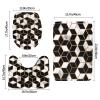 3 Piece Bath Mat Set Black and White Marble Pattern Bathroom Rug Non Slip Golden Lines Shower Rugs Extra Soft and Water Absorbent Luxurious Geometric Texture Floor Mats Toilet Contour Mat Lid Cover view 3