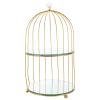 Beaupretty Decorative Tray Makeup Corner Rack Organizer Iron Bird Cage Shaped Double Layer Cosmetic Storage Shelf for Dresser Countertop Wire Vanity Basket 36x19. 6x19. 6cm Jewelry Tray view 1