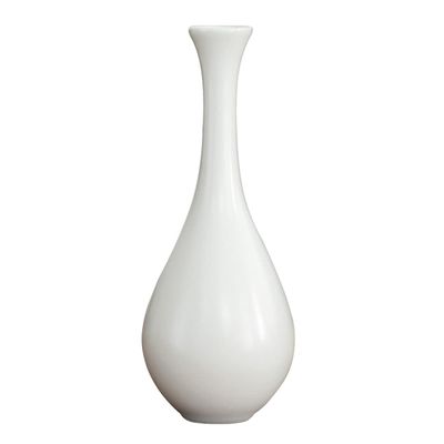 LKXHarleya Chinese Japanese Style Flower Vase Decorative Ceramic Vase for Living Room Office Desktop Home Decoration, White-8