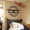 Personalized Family Name Propeller Plane Metal Sign - Customized Airplane With Established Year - Wall Art Gift for Boys/Pilot - Monogram Outdoor view 3