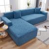 jia cool Stretch Sectional Couch Covers Soft L Shaped Sofa Slipcovers with Elastic Bottom , Jacquard Chaise Lounge Set for Living Room 4 Seat Sofa Cover ( Chaise,Blue) view 1