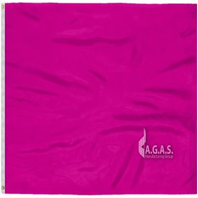AGAS Mfg 5x8 FT Silk Polyester Blank Flag (Pink)- Vivid colors for decoration or advertising with canvas header and two grommets.