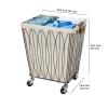Artesa Verona Rolling Laundry Hamper Cart with Removable Canvas Bag, White and Black Large view 3