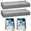 2 X Zippered Under Bed Storage Bin Bag 43" Container With Clear Window Organizer view 1