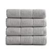 100% Cotton Super Soft Luxury Bath Towel Set | Quick-Dry and Highly Absorbent | Waffle Textured | 550 GSM | Includes 4 Bath Towels | Harper Collection (Light Grey) view 1