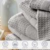 100% Cotton Super Soft Luxury Bath Towel Set | Quick-Dry and Highly Absorbent | Waffle Textured | 550 GSM | Includes 4 Bath Towels | Harper Collection (Light Grey) view 4