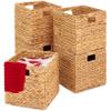 Best Choice Products 10.5x10.5in Pack of 5 Cube Storage Baskets, Water Hyacinth Multipurpose Collapsible Organizers, Handwoven Laundry Totes for Laundry, Living Room, Kids Room & Nursery - Natural view 1