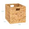 Best Choice Products 10.5x10.5in Pack of 5 Cube Storage Baskets, Water Hyacinth Multipurpose Collapsible Organizers, Handwoven Laundry Totes for Laundry, Living Room, Kids Room & Nursery - Natural view 2