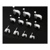 100pcs Cable Fixed 12mm Flat or Round or Circle Path Cable Clips with Nail Wire U Circle Cable Clamp with Nail view 1